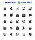 25 Solid Glyph coronavirus epidemic icon pack suck as infedted, washing, fever, wash, clean