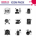 Coronavirus 2019-nCoV Covid-19 Prevention icon set interfac, devirus, temprature, bottle, health