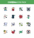 Coronavirus 2019-nCoV Covid-19 Prevention icon set securitybox, protection, bacteria, medical, spread