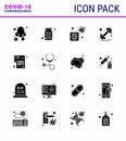 Coronavirus 2019-nCoV Covid-19 Prevention icon set sports, gym, medicine, dumbbell, virus