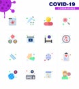 Coronavirus 2019-nCoV Covid-19 Prevention icon set virus, interfac, drug, glass, scan virus