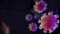 Violet Coronavirus 2019-nCov on a dark background