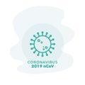 Coronavirus 2019 nCoV green icon. Concept of flu outbreak, public health risk, MERS- CoV, SARS-CoV. Vector illustration