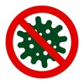 Coronavirus 2019 nCov vector stop icon. Coronavirus Covid 19 NCP, virus epidemic stop sign