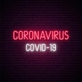 Coronavirus neon signboard.