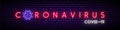 Coronavirus neon vector banner.