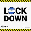 Coronavirus Nicaragua Lock DOwn Typography with country flag