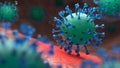 Coronavirus outbreak and coronaviruses influenza background as dangerous flu strain cases as a pandemic medical health risk concep Royalty Free Stock Photo