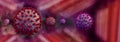 Coronavirus outbreak and coronaviruses influenza background banner with realistic 3d rendering