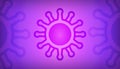 Coronavirus outbreak and coronaviruses influenza purple background as dangerous flu strain cases as a pandemic medical health risk Royalty Free Stock Photo