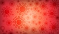 Coronavirus outbreak and coronaviruses influenza Red background as dangerous flu strain cases as a pandemic medical health risk co Royalty Free Stock Photo