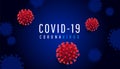 Coronavirus outbreak shades concept. A lot of red virus cell shape on a dark background. Pandemic Royalty Free Stock Photo