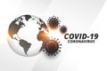 Coronavirus outburst pandemic infection background with earth