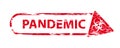 Old shabby epidemic sign `PANDEMIA`