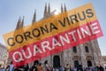 Coronavirus pandemic outbreak and quarantine concept in Italy Royalty Free Stock Photo