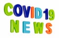 Text COVID-19 NEWS on a white background