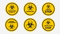 Coronavirus pandemic warning signs collection Royalty Free Stock Photo