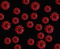 Detail of ultraestructure of deadly coronavirus particles under transmission electron microscopy TEM Royalty Free Stock Photo