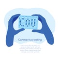 Coronavirus pcr plate positive test vector illustration
