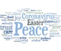 Coronavirus Peace easter hope word cloud concept Royalty Free Stock Photo