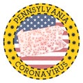 Coronavirus in Pennsylvania sign.