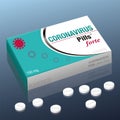 Coronavirus Pills Medicine Package Royalty Free Stock Photo