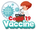 Coronavirus poster design with doctor looking through microscope Royalty Free Stock Photo