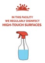 In this facility we regularly disinfect high-touch surfaces