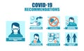 Coronavirus poster with tips and recommendations on how to stop spreading disease