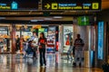 Coronavirus precautions at at Bajaras Airport, Madrid, Spain