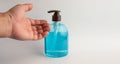 Coronavirus prevention hand sanitizer gel to prevent pathogens from secretions and hand hygiene Royalty Free Stock Photo