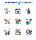 Coronavirus Prevention 25 icon Set Blue. cancel, infect, soap, hands, dirty