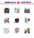 Coronavirus Prevention 25 icon Set Blue. elucation, virus, breath, shield, protection