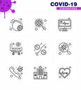 Coronavirus Prevention 25 icon Set Blue. germs, wheels, virus, hospital, strature