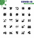 Coronavirus Prevention 25 icon Set Blue. influenza, corona virus, bacteria, corona, bacteria