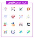 Coronavirus Prevention 25 icon Set Blue. roll, organ, room, kidney, sign Royalty Free Stock Photo