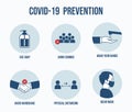 Variety of Coronavirus Prevention set Royalty Free Stock Photo