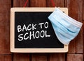 Coronavirus protection back to school blackboard