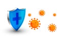 Coronavirus protection shield stopping virus to enter