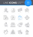 Coronavirus protective measures - line design style icons