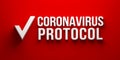 Coronavirus Protocol banner. 3D rendering illustration