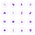 coronavirus purple color vector icons