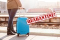 Coronavirus quarantine. Closed public transportation during quarantine. Worldwide coronavirus epidemic. Stay at home