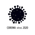Coronavirus 2019 - 2020 quarantine icon on stick in red black color Isolated on the white background