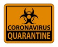 Coronavirus Quarantine Sign Isolate On White Background,Vector Illustration EPS.10 Royalty Free Stock Photo