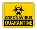 Coronavirus Quarantine Sign Isolate On White Background,Vector Illustration EPS.10 Royalty Free Stock Photo
