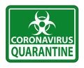 Coronavirus Quarantine Sign Isolate On White Background,Vector Illustration EPS.10 Royalty Free Stock Photo