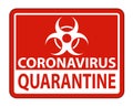 Coronavirus Quarantine Sign Isolate On White Background,Vector Illustration EPS.10 Royalty Free Stock Photo