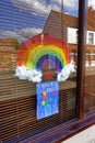 A Coronavirus Rainbow of Hope and Thank You NHS picture in a shop window