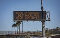 Coronavirus related freeway sign Royalty Free Stock Photo